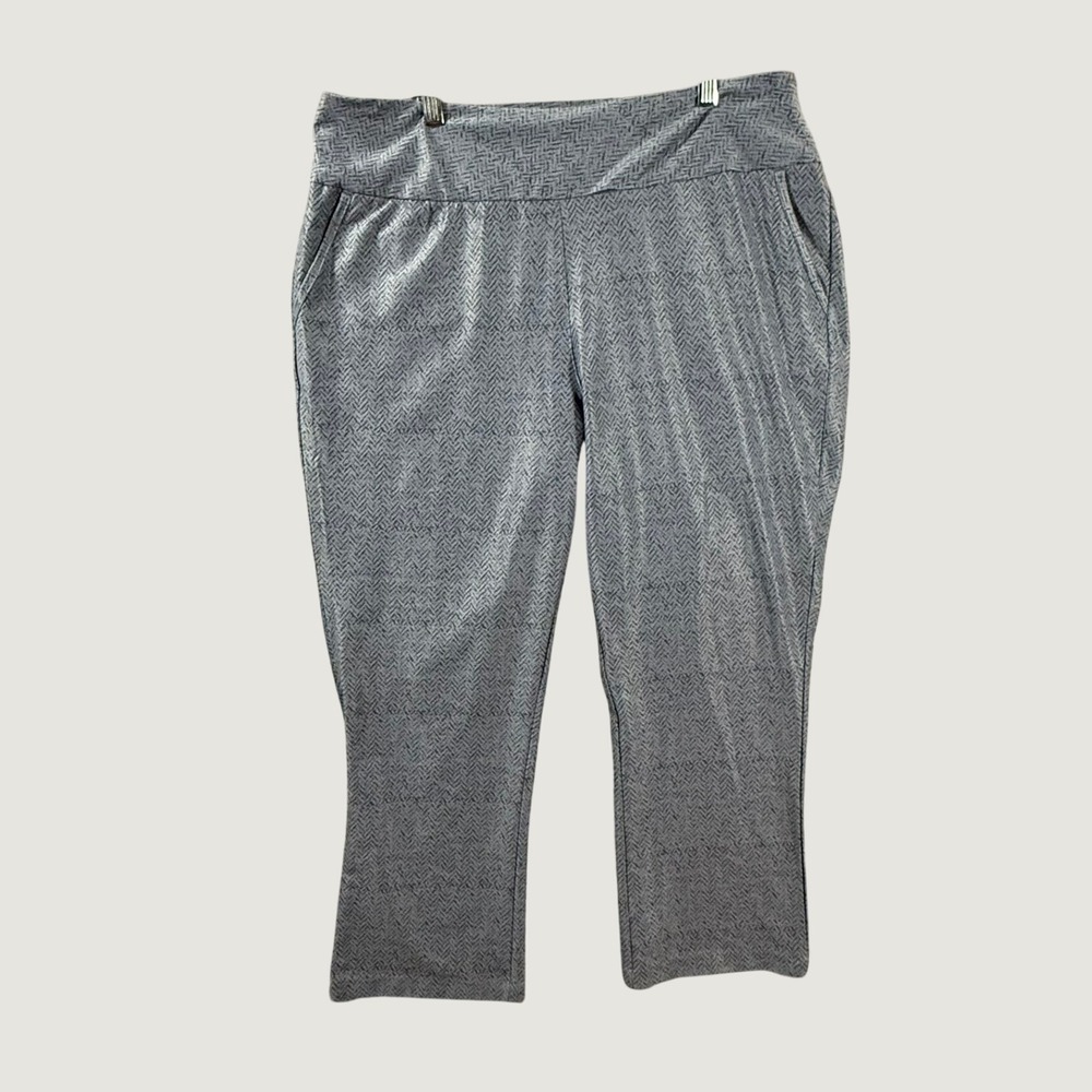 adidas Womens XL‎ Blue Herringbone Pull On Performance Athletic Pants Stretch
